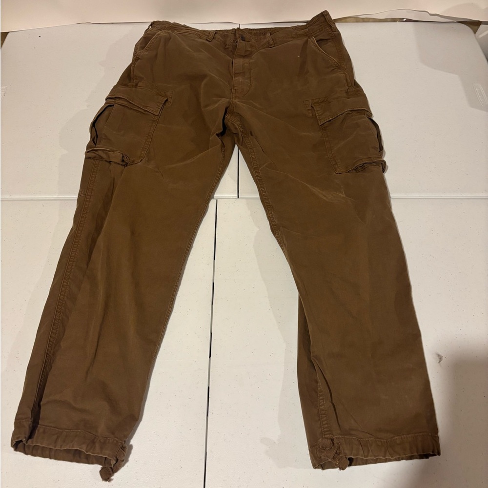 American Eagle Flex Straight Leg Brown Cargo Pants Men’s Size 36x32